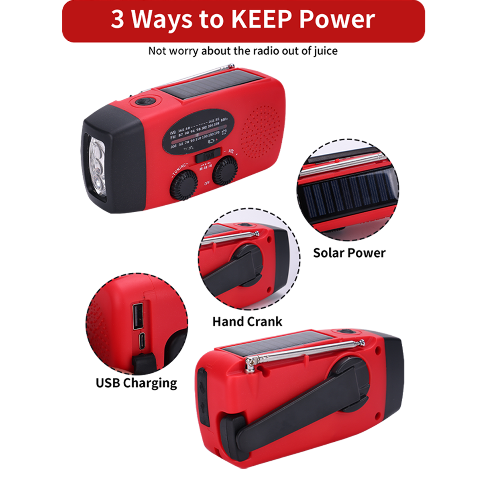 Solar Dynamo AM/FM NOAA Radio/Hand Crank Radio