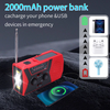 Portable 2000mAh Solar Crank AM/FM NOAA Weather Radio with Flashlight Reading Lamp & SOS Alarm 2000mAh Power Bank Category Radio