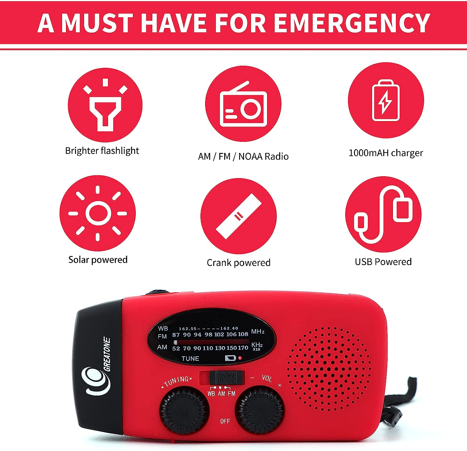 Solar Dynamo AM/FM NOAA Radio/Hand Crank Radio