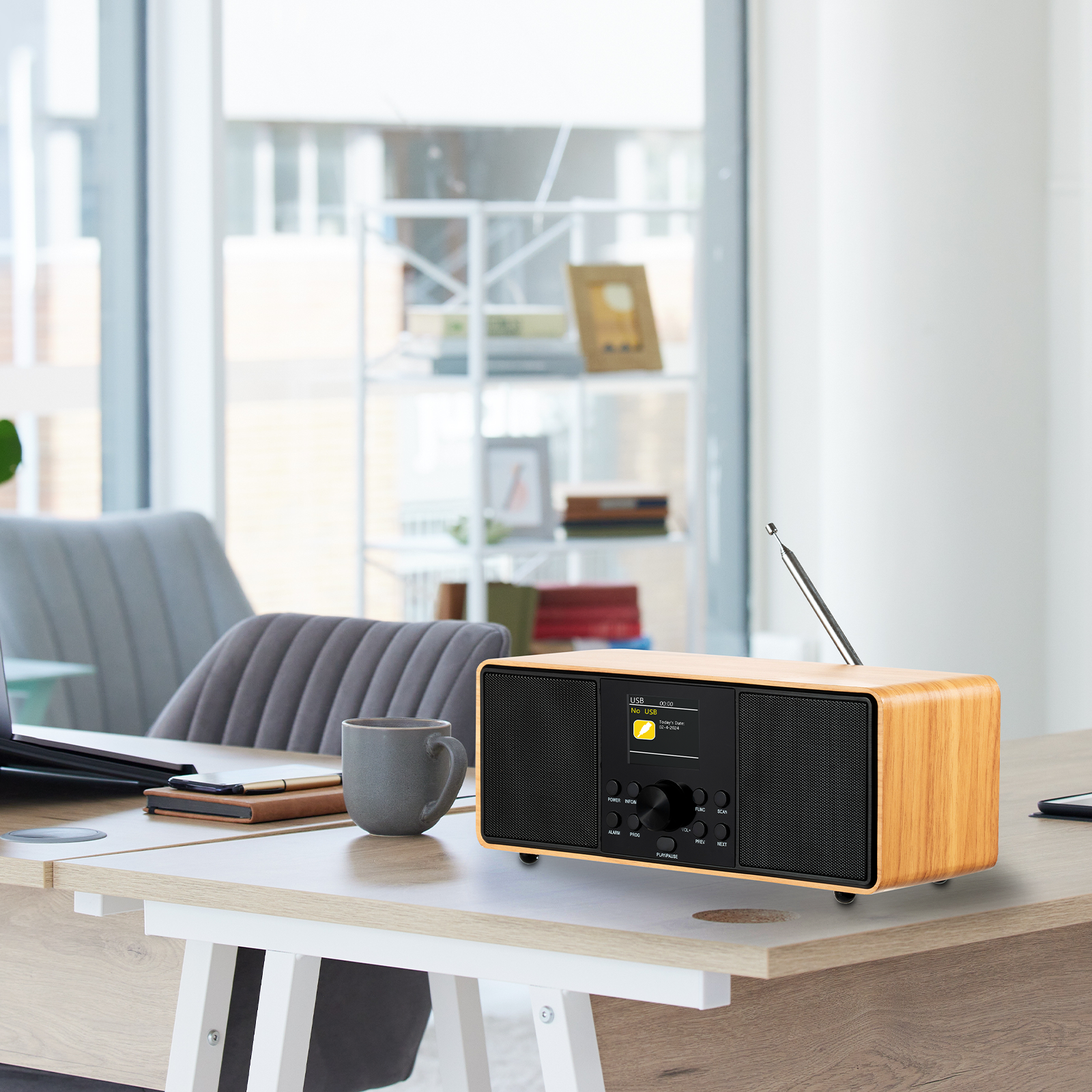 Vintage Retro for Bluetooth Speaker with Clock Function Rechargeable FM Radio Supports TF Card/AUX/USB & MP3 Player