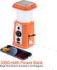 Portable NOAA Weather Radio Lantern Emergency Camping & Hiking Product with Solar & Hand Crank Charging Power Bank